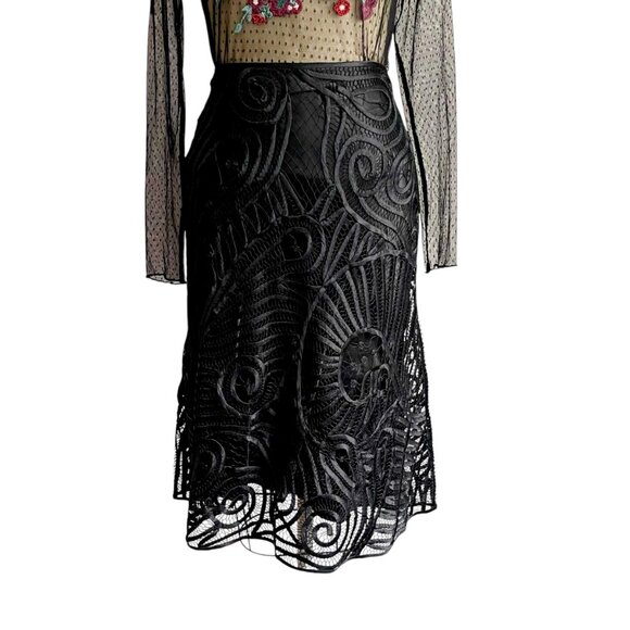 Lafayette 148 New York Black Satin Skirt - 6 - Picture 3 of 7